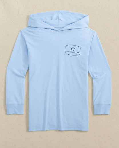 Kids Skipjack Beach Badge Long Sleeve Hoodie T-Shirt | Southern Tide Kids|Sale