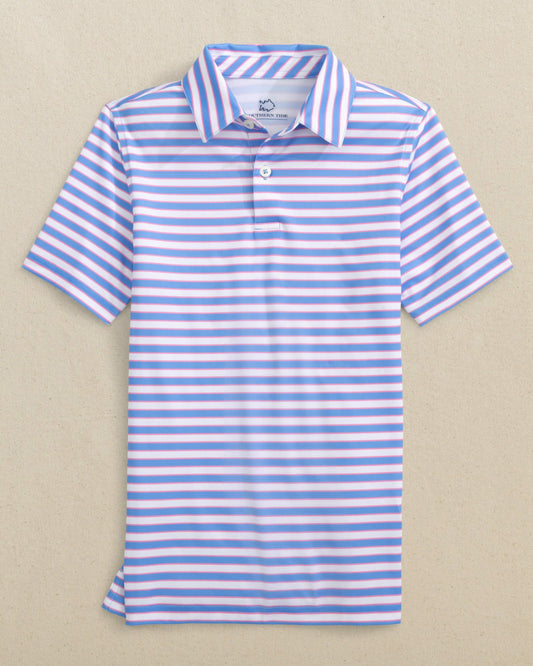 Boys Driver Waterway Stripe Performance Polo | Southern Tide Kids|Sale