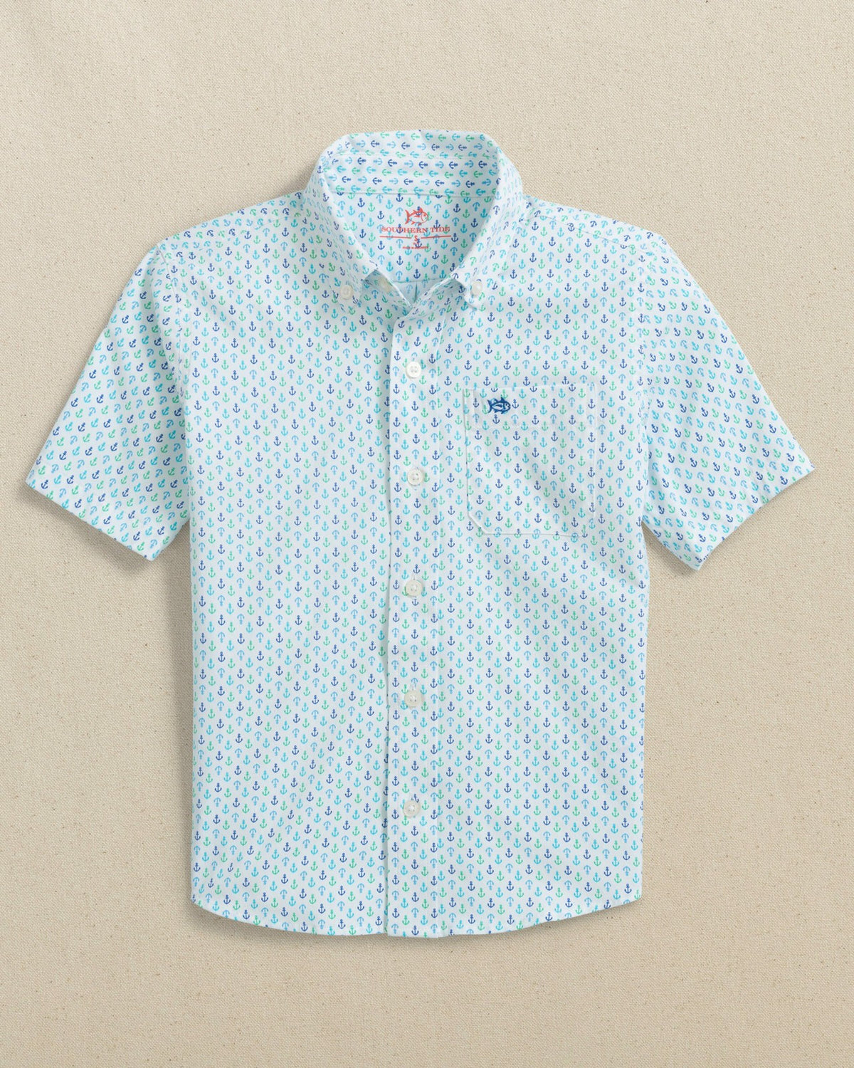 Boys Anchors Away Short Sleeve Sport Shirt | Southern Tide Kids|Sale
