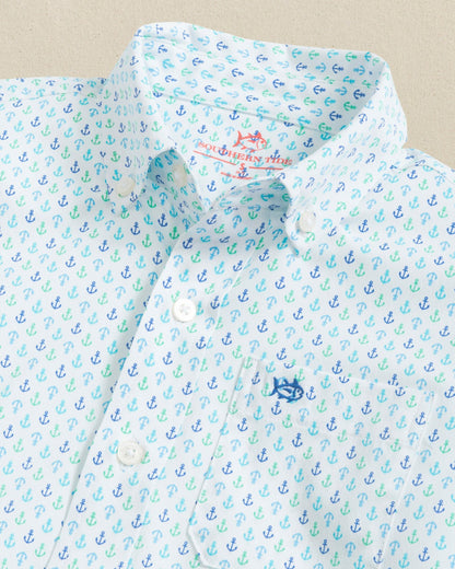 Boys Anchors Away Short Sleeve Sport Shirt | Southern Tide Kids|Sale