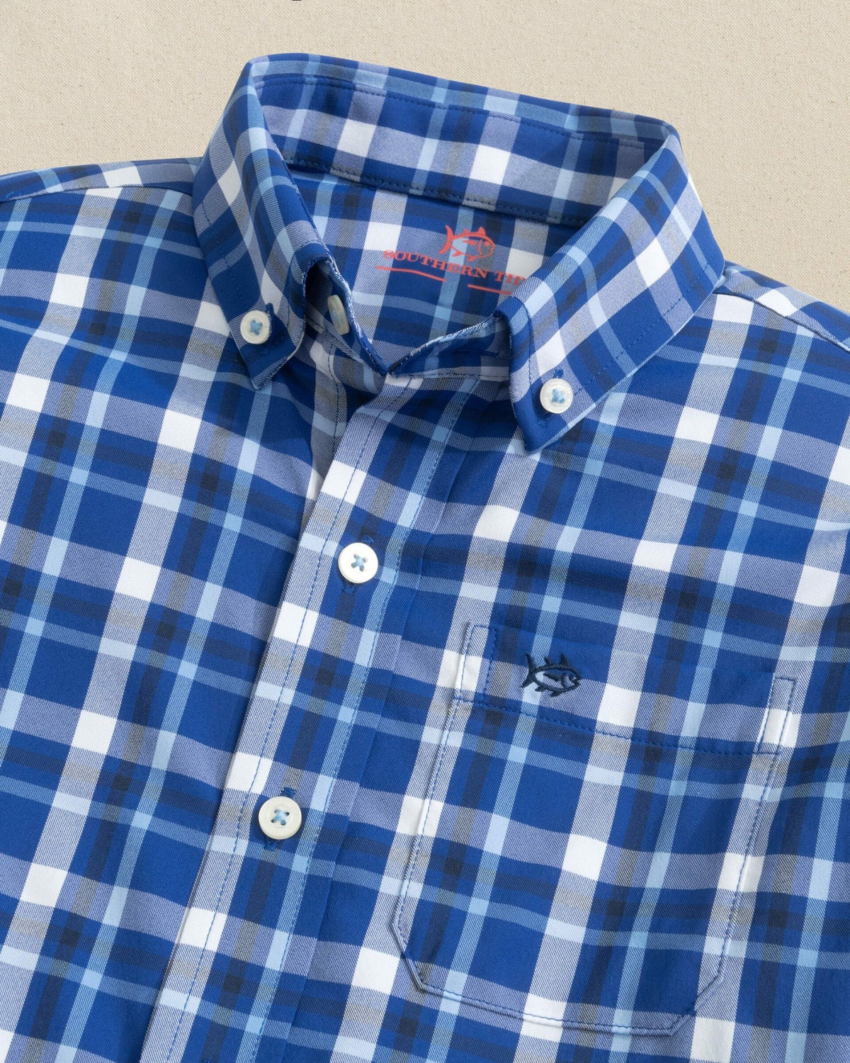 Boys River Ridge Plaid Long Sleeve Sport Shirt - Blue | Southern Tide Kids|Sale