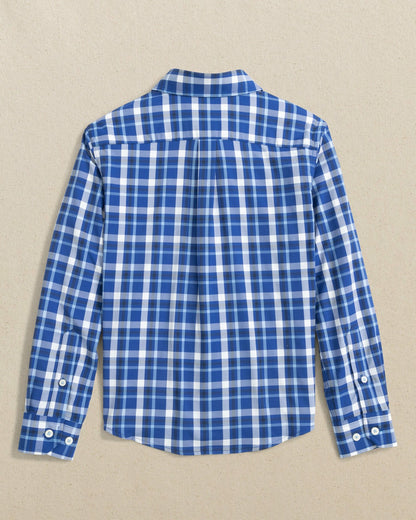 Boys River Ridge Plaid Long Sleeve Sport Shirt - Blue | Southern Tide Kids|Sale