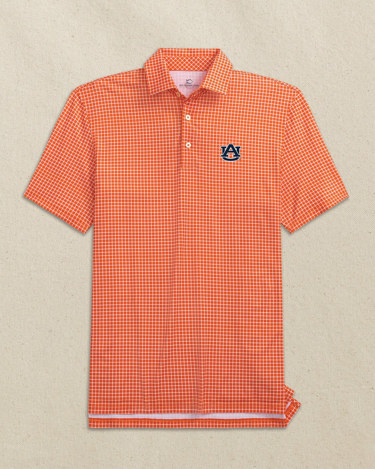 Auburn Tigers Driver Dunes Edge Plaid Polo | Southern Tide Collegiate