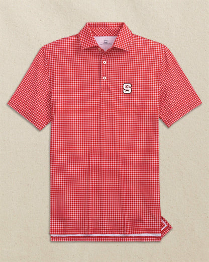 NC State Wolfpack Driver Dunes Edge Plaid Polo | Southern Tide Collegiate