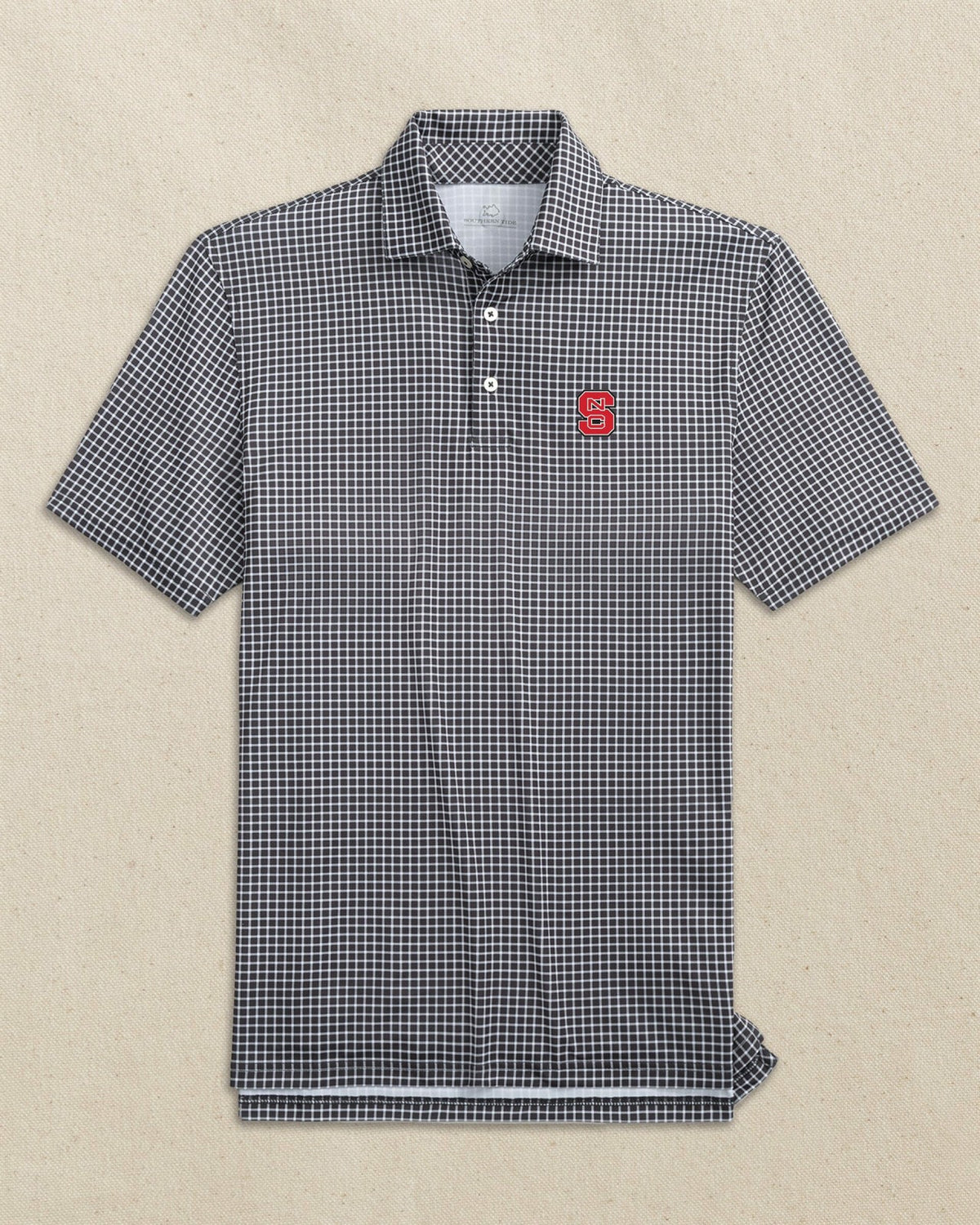 NC State Wolfpack Driver Dunes Edge Plaid Polo | Southern Tide Collegiate