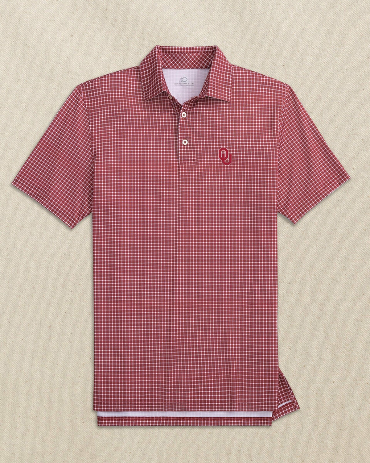 Oklahoma Sooners Driver Dunes Edge Plaid Polo | Southern Tide Collegiate