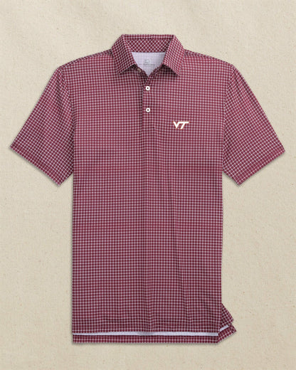 Virginia Tech Hokies Dunes Edge Plaid Polo | Southern Tide Collegiate