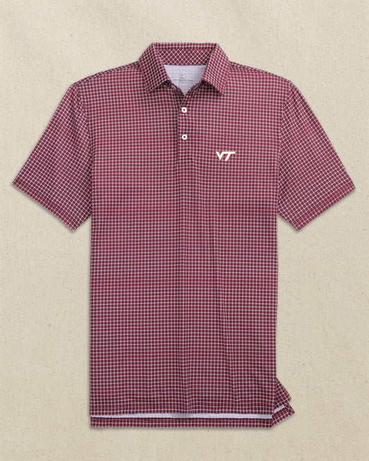 Virginia Tech Hokies Dunes Edge Plaid Polo | Southern Tide Collegiate