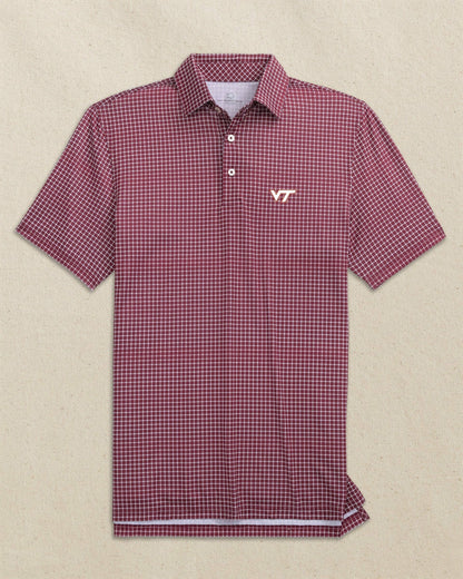 Virginia Tech Hokies Dunes Edge Plaid Polo | Southern Tide Collegiate