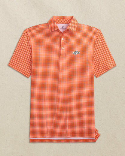 Oklahoma State Cowboys Dunes Edge Plaid Polo | Southern Tide Collegiate