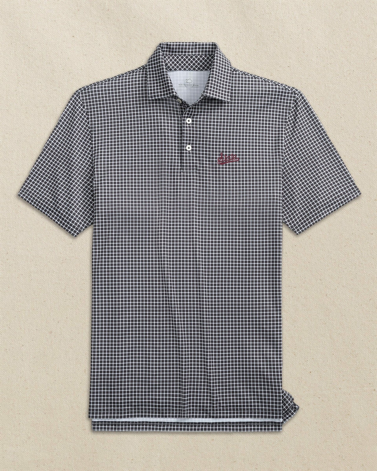 Mississippi State Script Dunes Edge Plaid Polo | Southern Tide Collegiate
