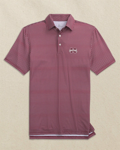 Mississippi State Bulldogs Dunes Edge Plaid Polo | Southern Tide Collegiate