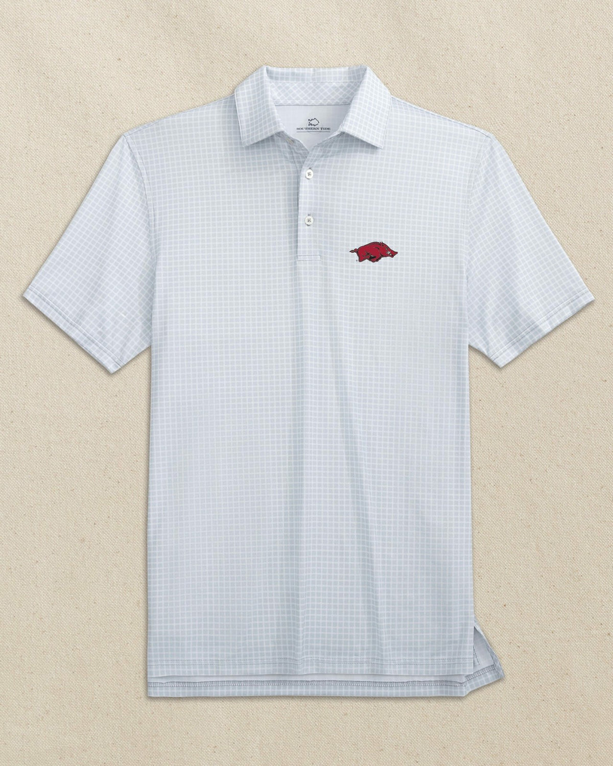 Arkansas Razorbacks Driver Dunes Edge Plaid Polo | Southern Tide Collegiate