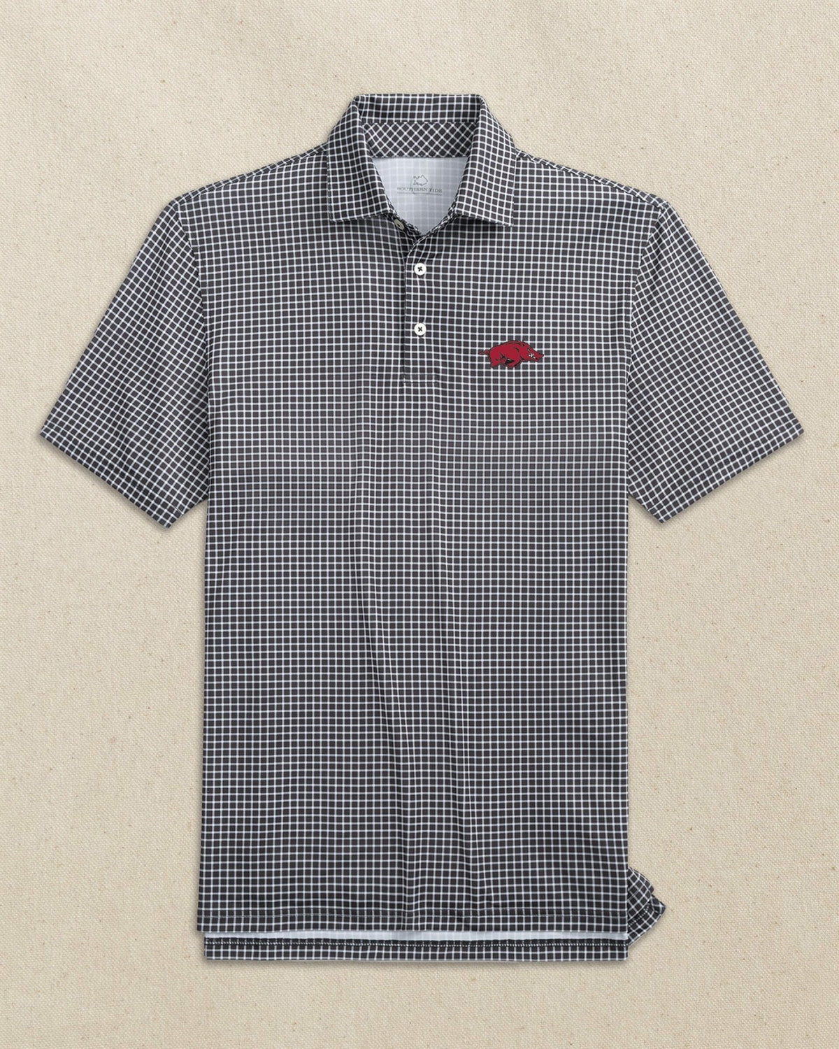 Arkansas Razorbacks Driver Dunes Edge Plaid Polo | Southern Tide Collegiate