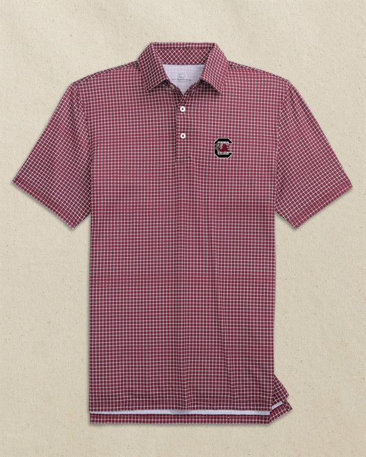 USC Gamecocks Driver Dunes Edge Plaid Polo | Southern Tide Collegiate