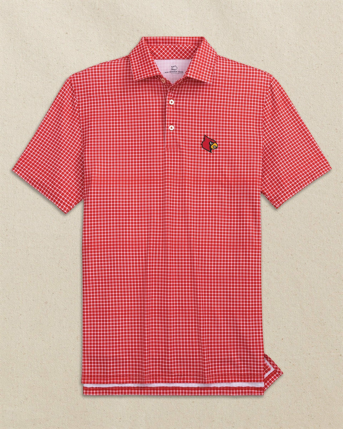 Louisville Cardinals Dunes Edge Plaid Polo | Southern Tide Collegiate