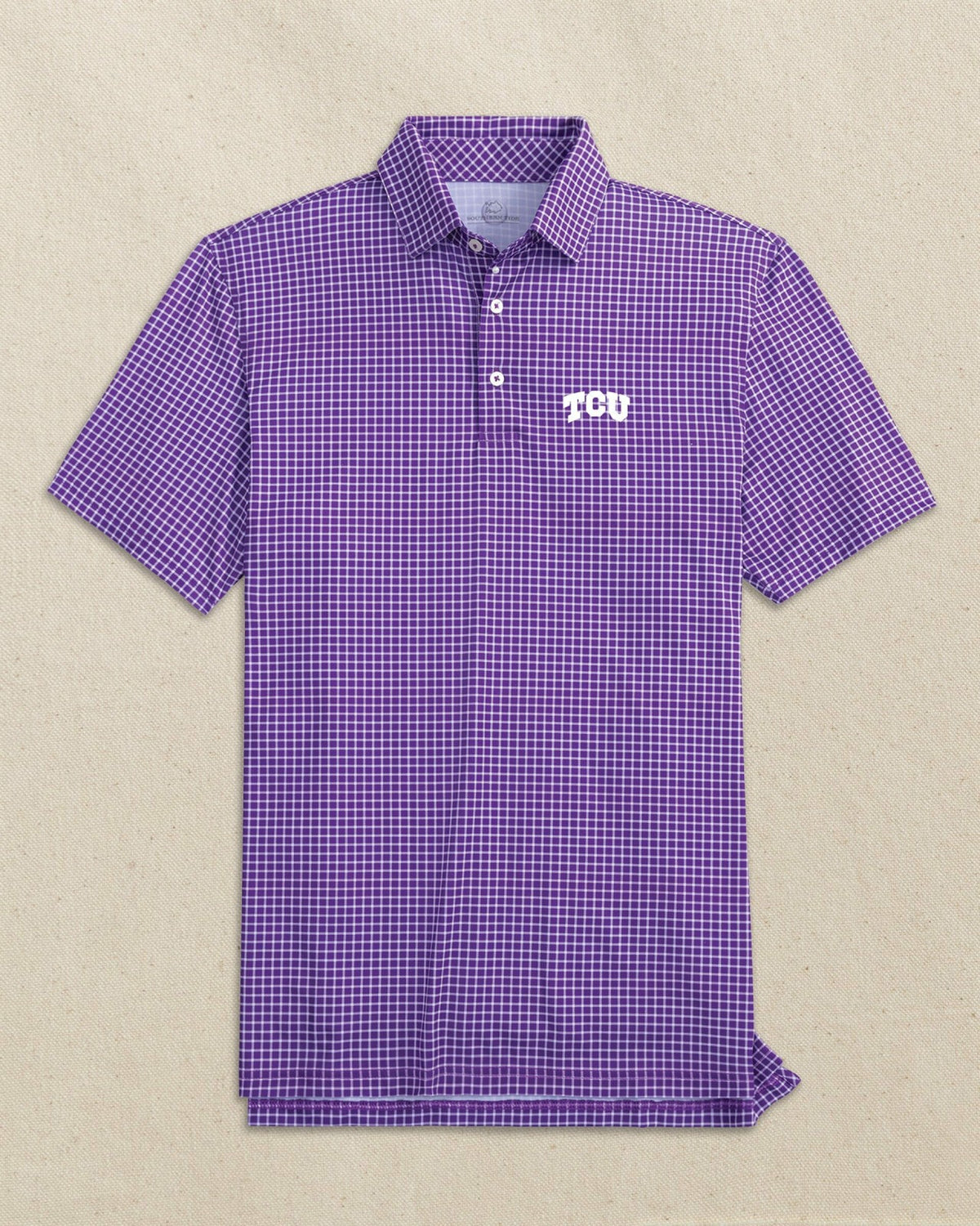 TCU Horned Frogs Driver Dunes Edge Plaid Polo | Southern Tide Collegiate