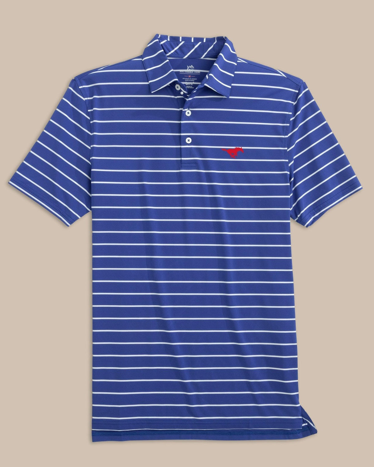 SMU Mustangs brrr°®-eeze Stripe Polo | Southern Tide Collegiate