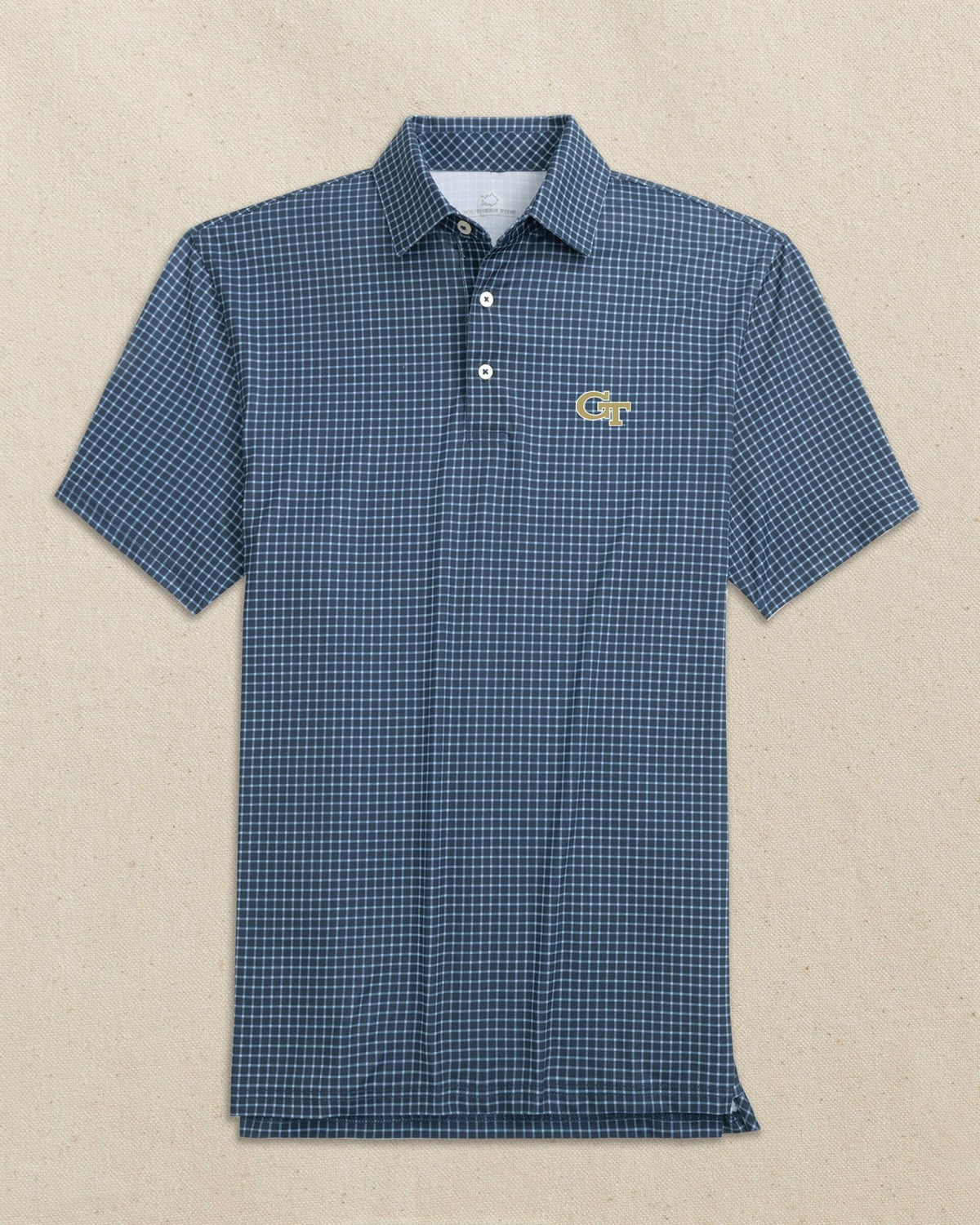 Georgia Tech Driver Dunes Edge Plaid Polo | Southern Tide Collegiate