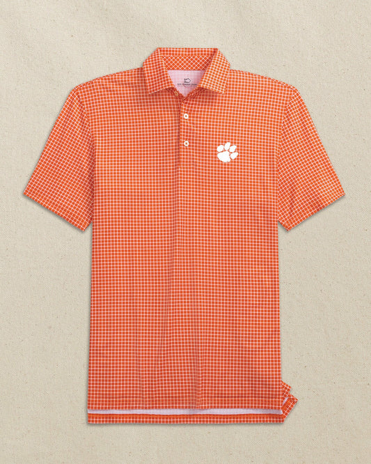 Clemson Tigers Driver Dunes Edge Plaid Polo | Southern Tide Collegiate