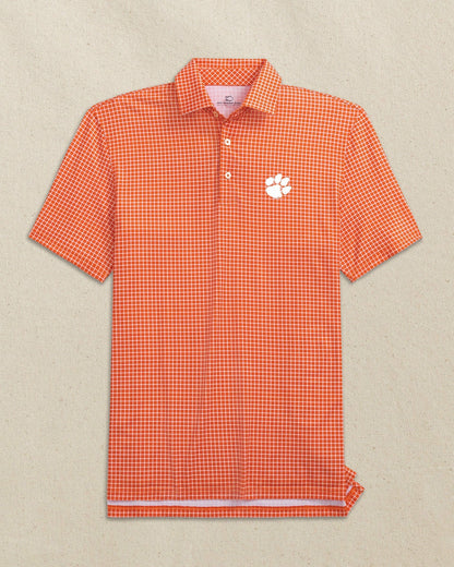 Clemson Tigers Driver Dunes Edge Plaid Polo | Southern Tide Collegiate