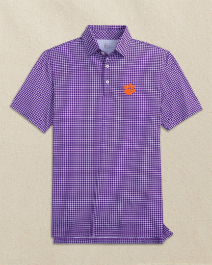 Clemson Tigers Driver Dunes Edge Plaid Polo | Southern Tide Collegiate
