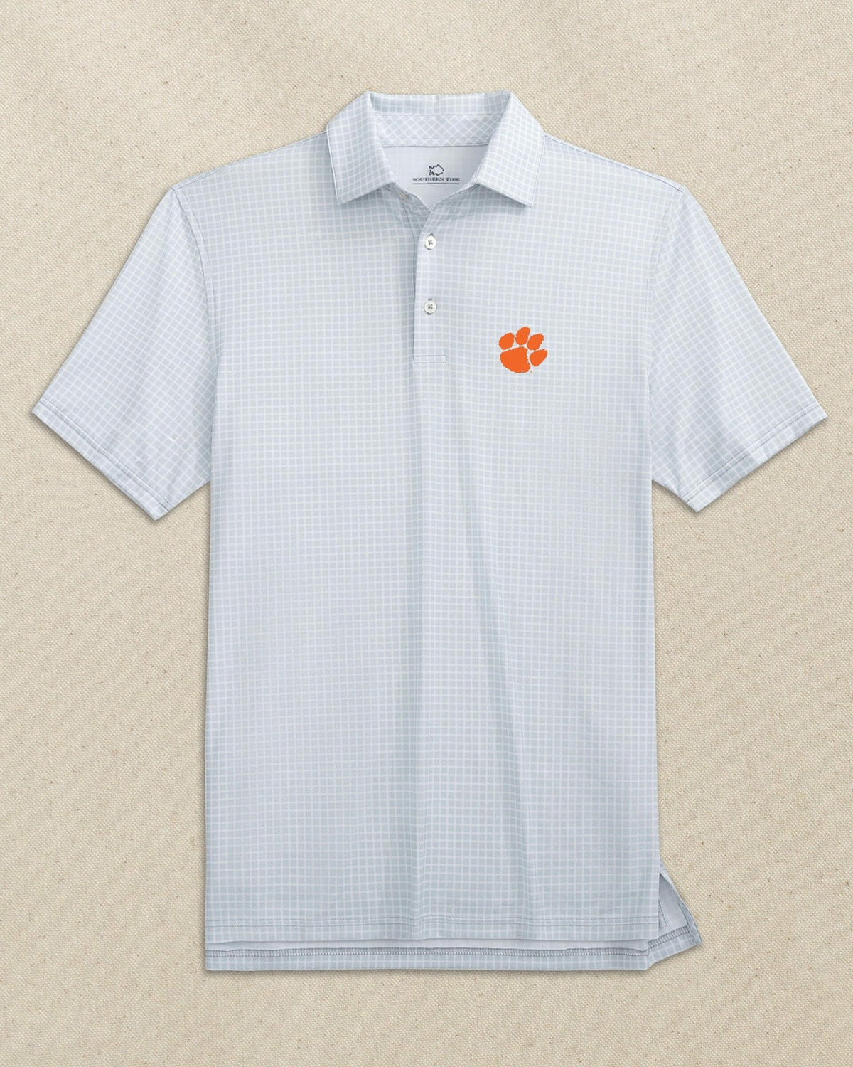 Clemson Tigers Driver Dunes Edge Plaid Polo | Southern Tide Collegiate