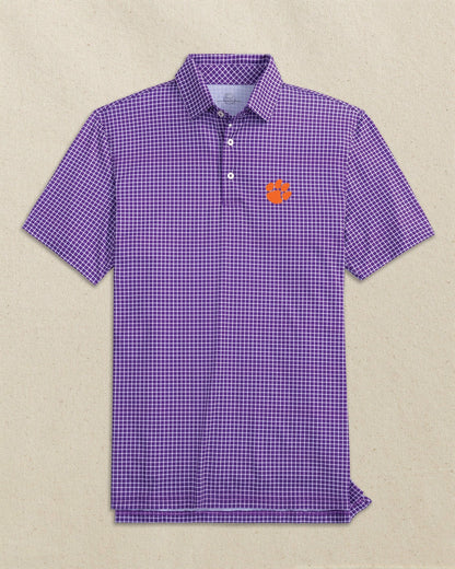 Clemson Tigers Driver Dunes Edge Plaid Polo | Southern Tide Collegiate
