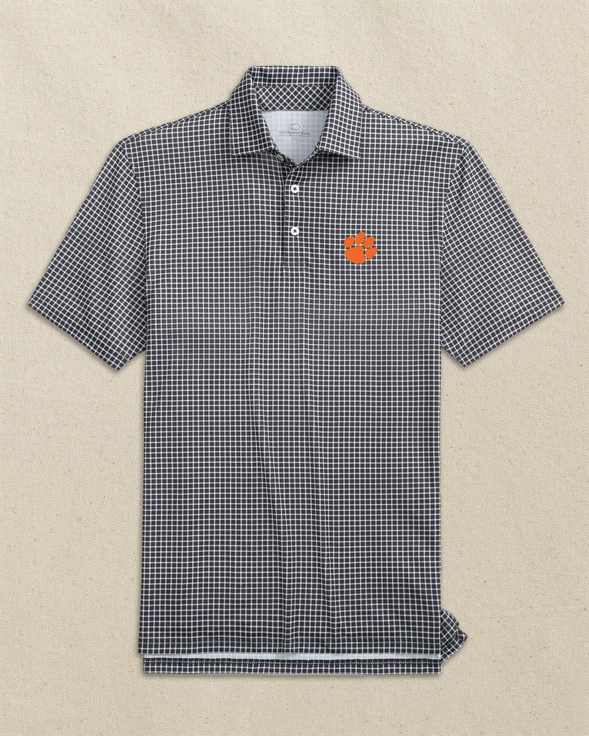 Clemson Tigers Driver Dunes Edge Plaid Polo | Southern Tide Collegiate