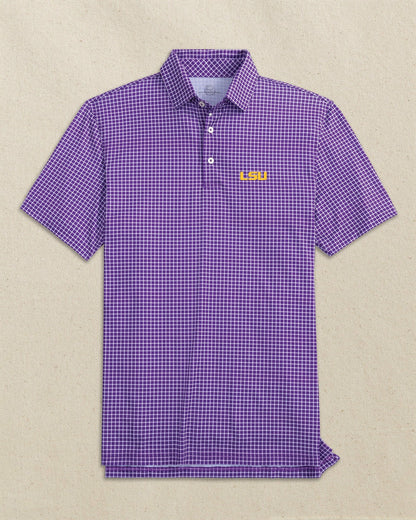 LSU Tigers Driver Dunes Edge Plaid Polo | Southern Tide Collegiate