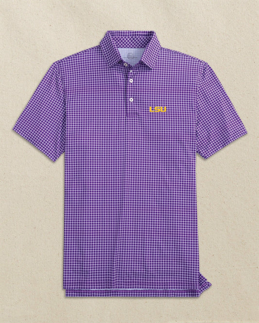 LSU Tigers Driver Dunes Edge Plaid Polo | Southern Tide Collegiate