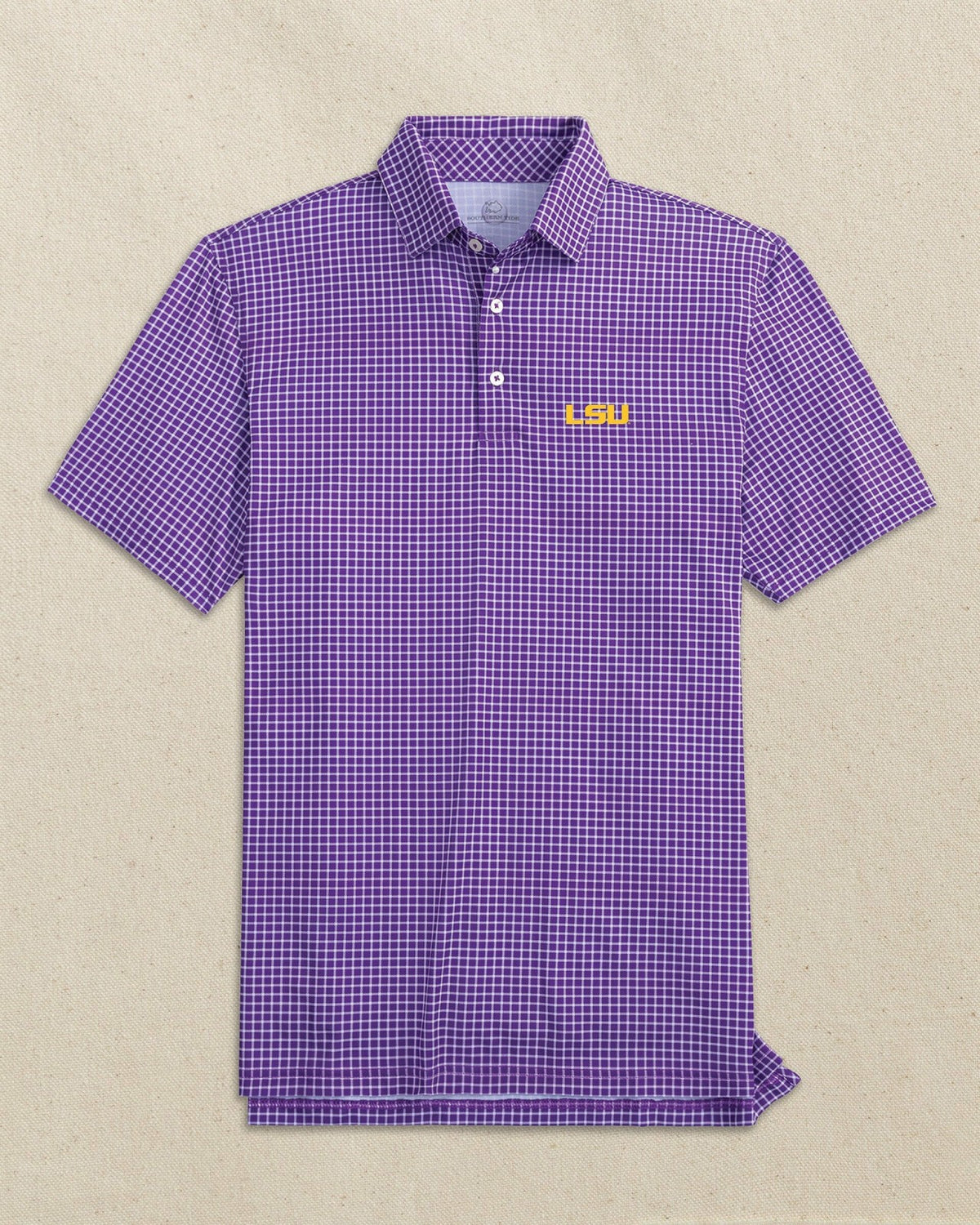 LSU Tigers Driver Dunes Edge Plaid Polo | Southern Tide Collegiate