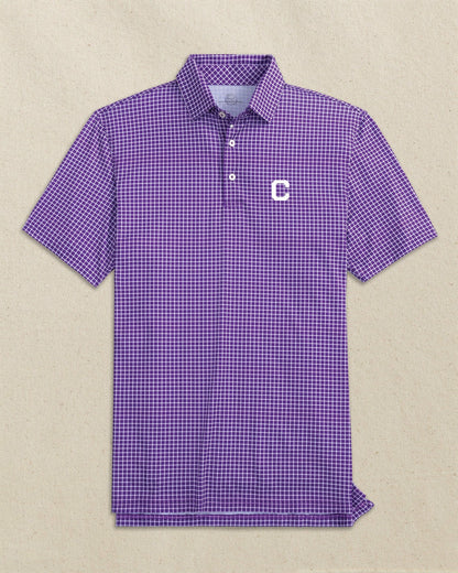 Clemson Tigers Block C Dunes Edge Plaid Polo | Southern Tide Collegiate