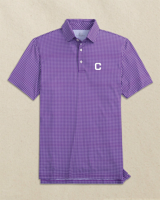 Clemson Tigers Block C Dunes Edge Plaid Polo | Southern Tide Collegiate