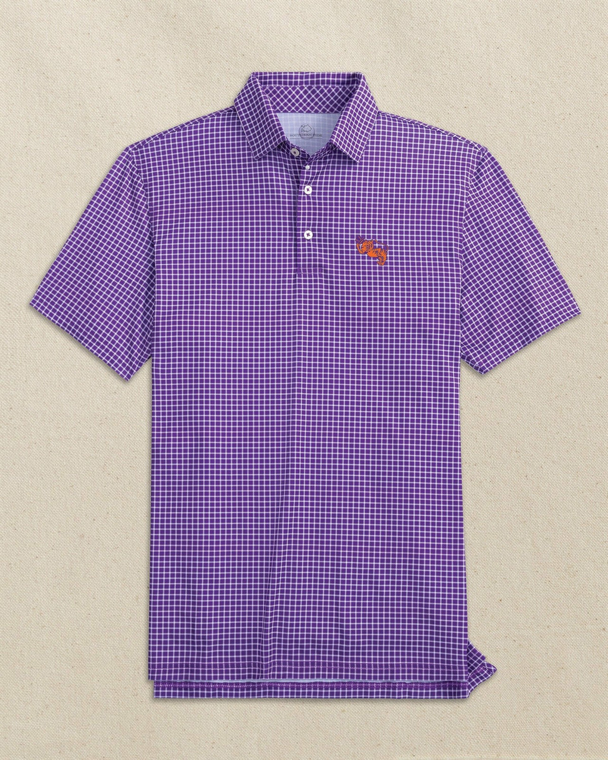 Clemson Gentleman Tiger Dunes Edge Plaid Polo | Southern Tide Collegiate