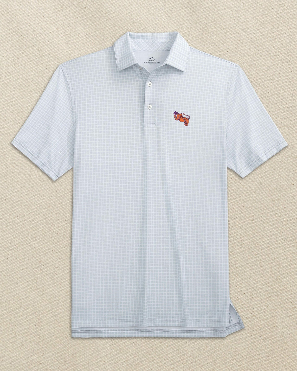 Clemson Gentleman Tiger Dunes Edge Plaid Polo | Southern Tide Collegiate