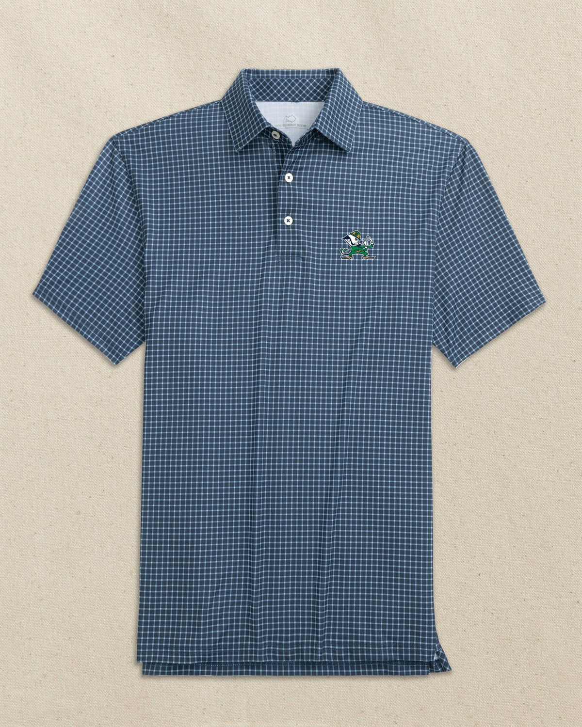 Notre Dame Leprechaun Dunes Edge Plaid Polo | Southern Tide Collegiate