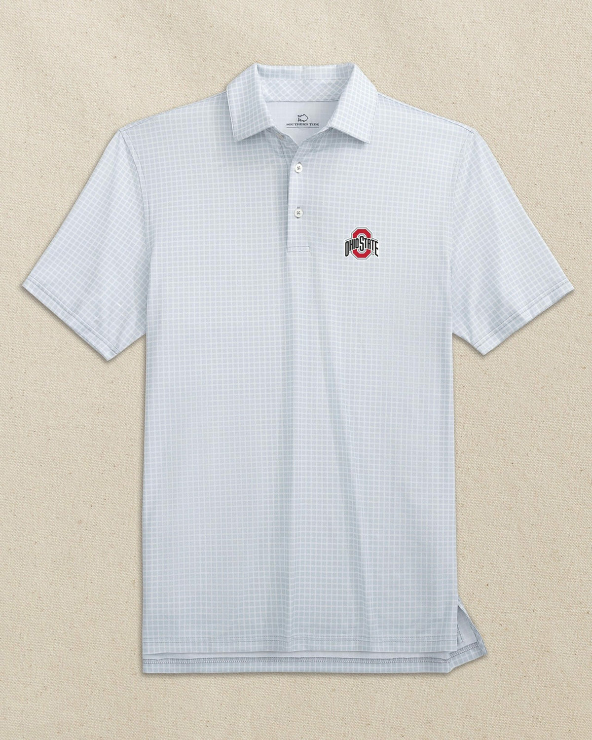 Ohio State Buckeyes Driver Dunes Edge Plaid Polo | Southern Tide Collegiate