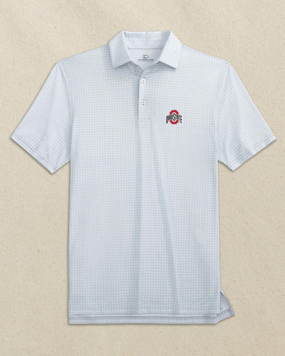 Ohio State Buckeyes Driver Dunes Edge Plaid Polo | Southern Tide Collegiate