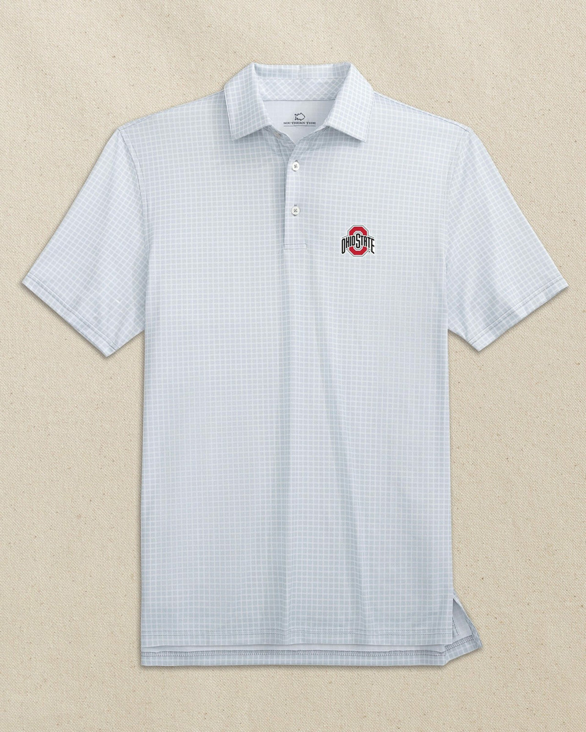 Ohio State Buckeyes Driver Dunes Edge Plaid Polo | Southern Tide Collegiate
