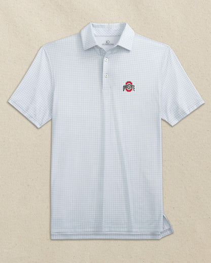 Ohio State Buckeyes Driver Dunes Edge Plaid Polo | Southern Tide Collegiate