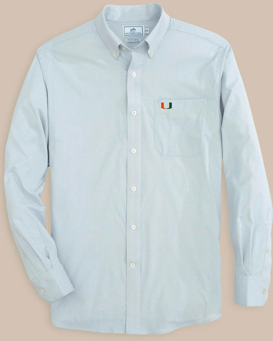 Miami Hurricanes Gingham Button Down Shirt Collegiate | Southern Tide Collegiate