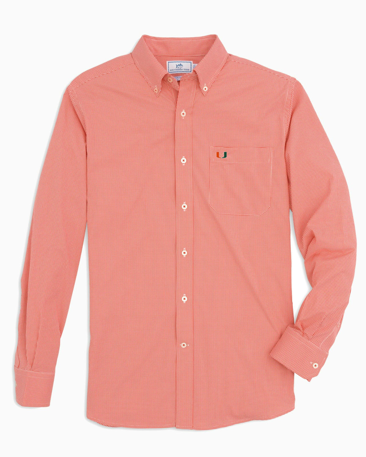 Miami Hurricanes Gingham Button Down Shirt Collegiate | Southern Tide Collegiate