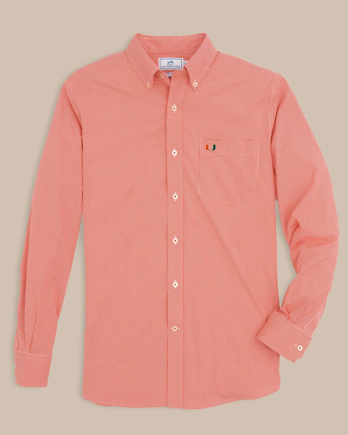 Miami Hurricanes Gingham Button Down Shirt Collegiate | Southern Tide Collegiate
