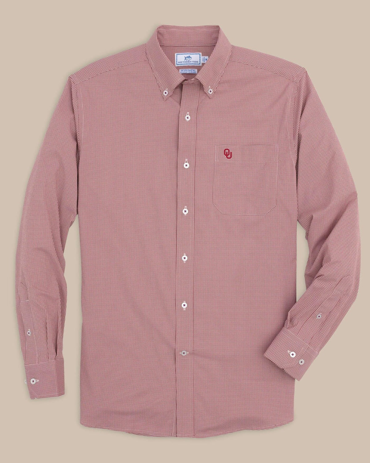 Oklahoma Sooners Gingham Button Down Shirt Collegiate | Southern Tide Collegiate