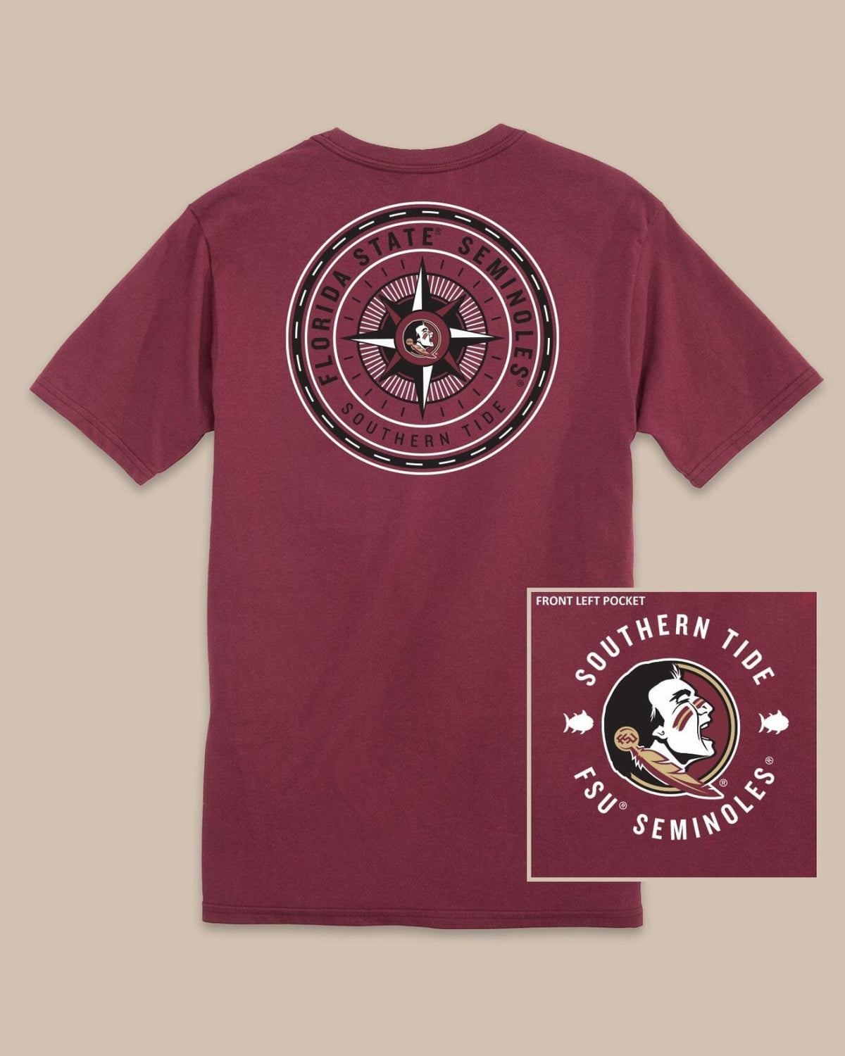 FSU Seminoles Gameday Collegiate Compass T-Shirt | Southern Tide Collegiate
