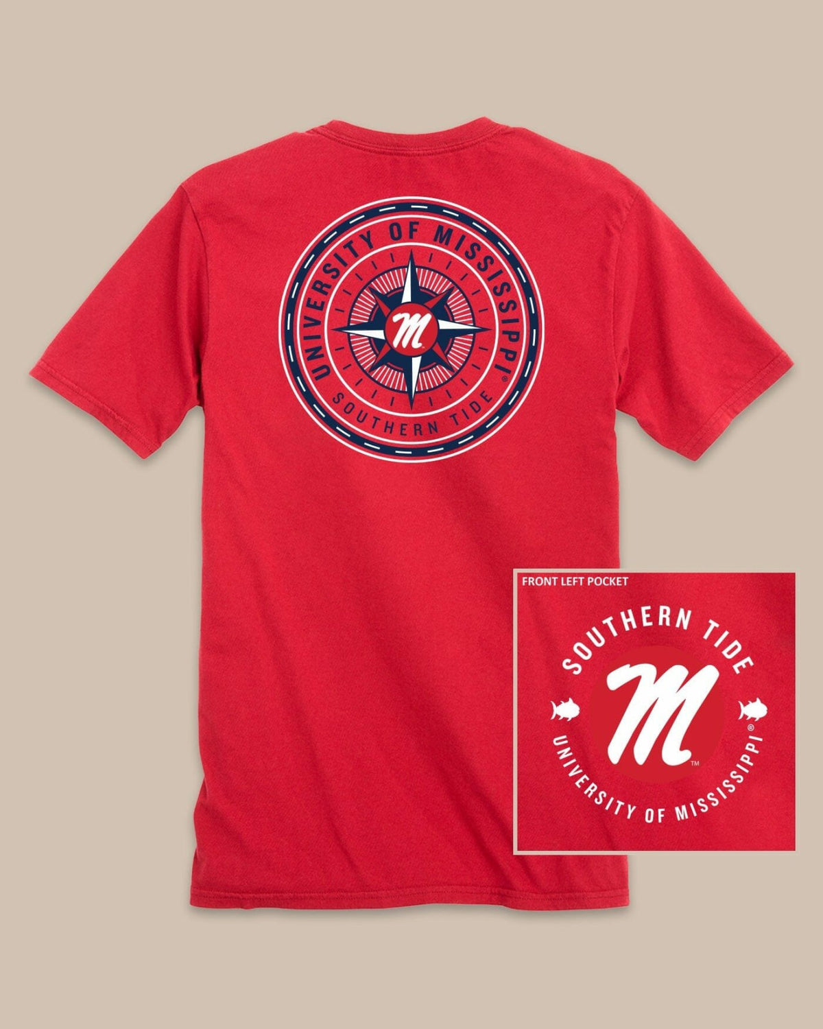 Ole Miss Rebels Gameday Collegiate Compass T-Shirt | Southern Tide Collegiate