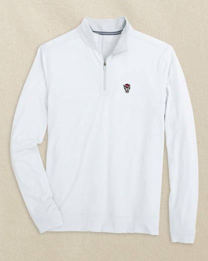 NC State Wolf Head Micro-Stripe Quarter Zip | Southern Tide Collegiate