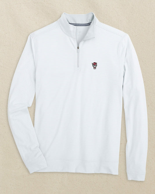 NC State Wolf Head Micro-Stripe Quarter Zip | Southern Tide Collegiate