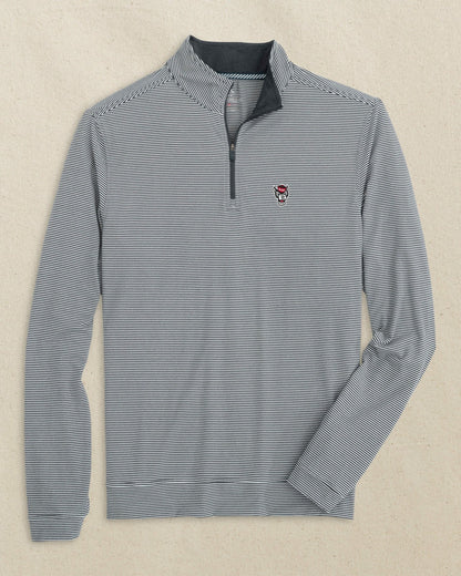 NC State Wolf Head Micro-Stripe Quarter Zip | Southern Tide Collegiate